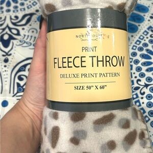 Fleece Throw Blanket - Neutral Spot Print